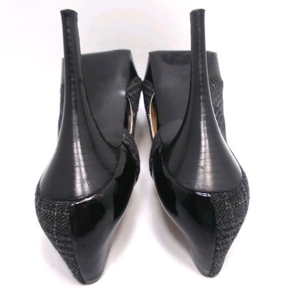 MARC FISHER Rumble 2 Wool & Patent Platform Peeptoe Pumps EUC - Picture 8 of 16